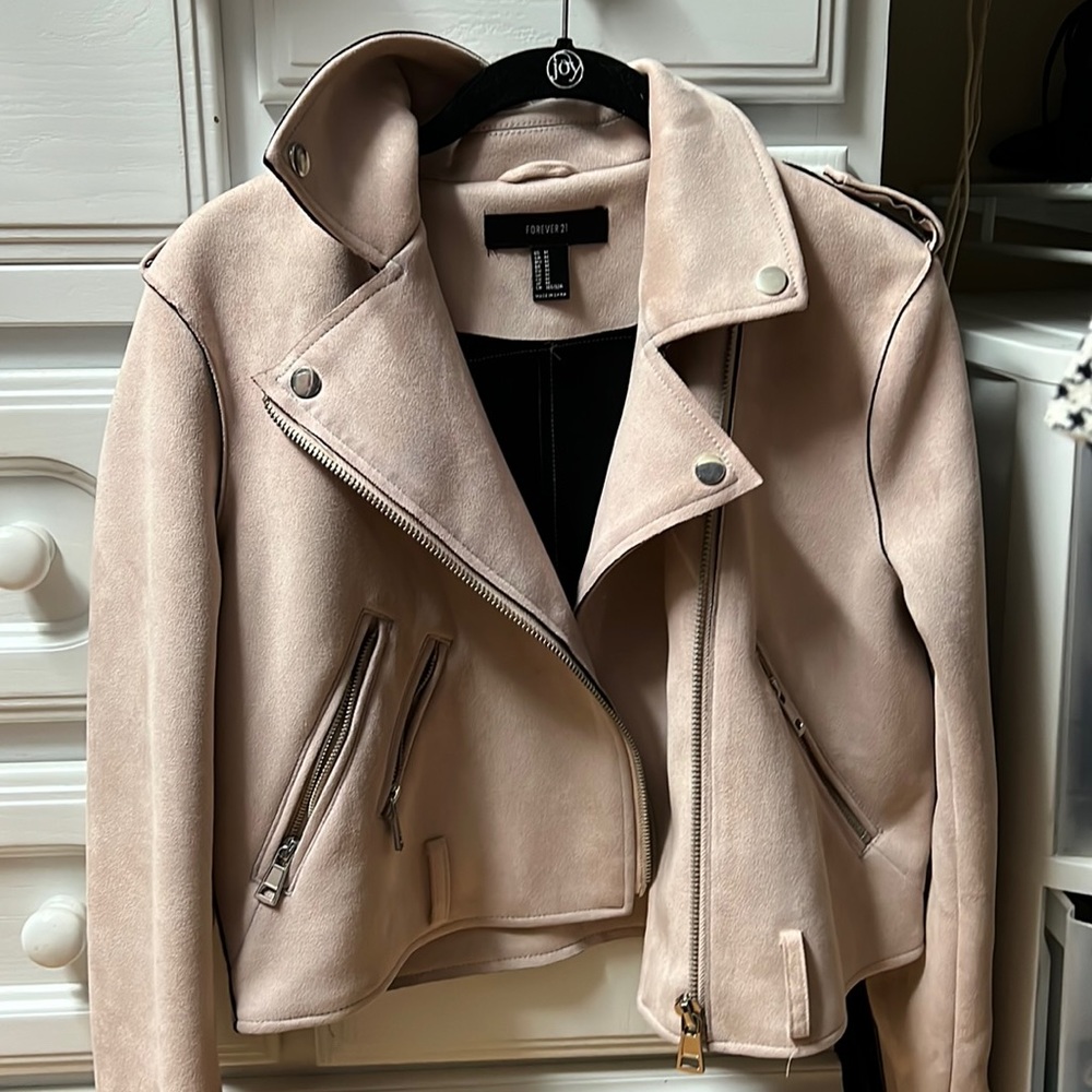 Suede jacket light pink